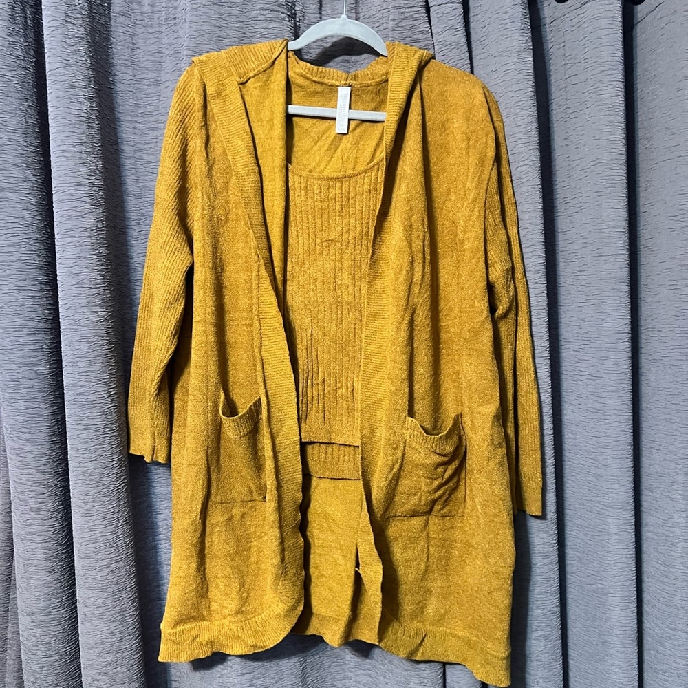 Yellow Cardigan and Tank Matching Set